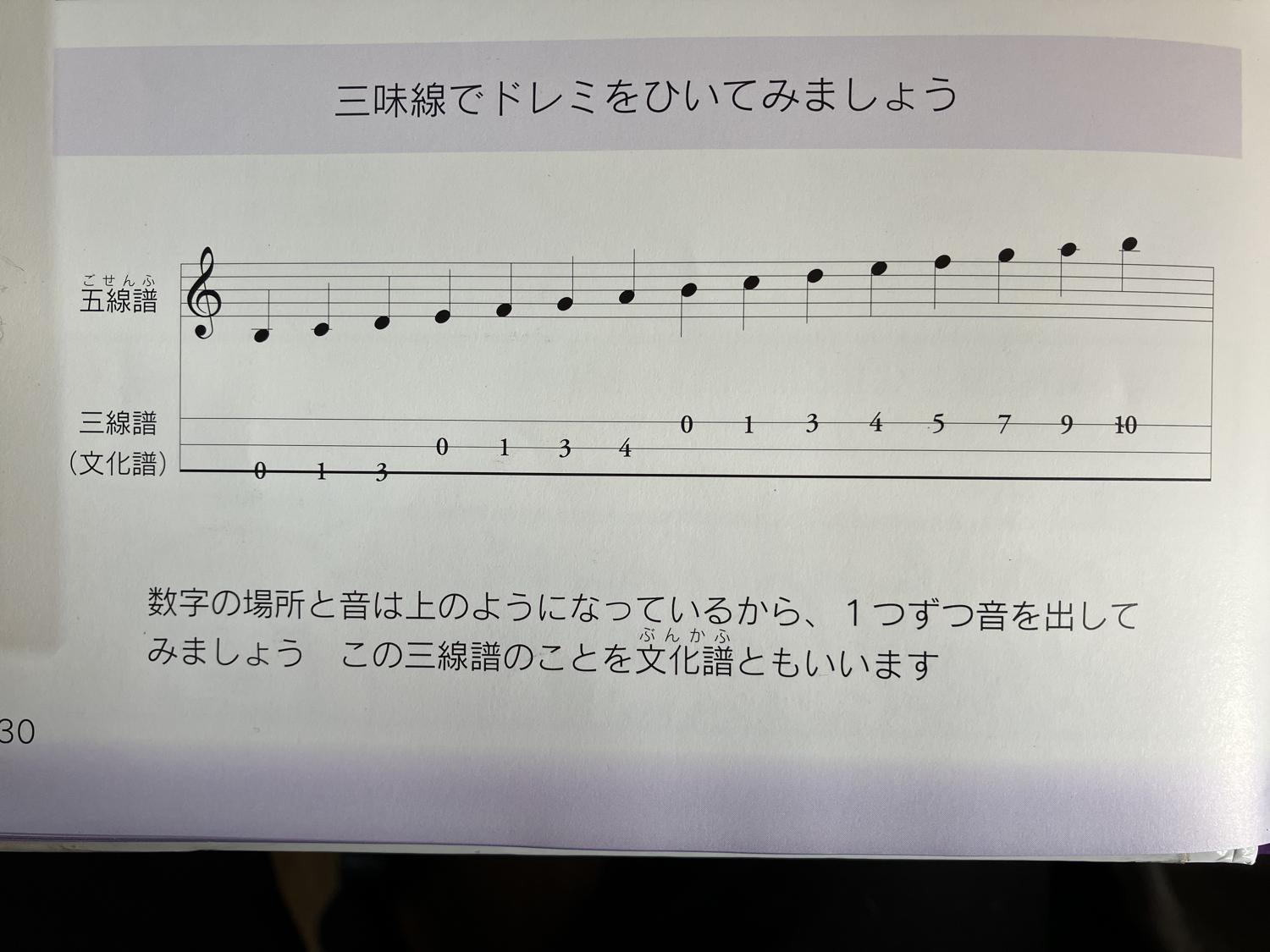 三味線のタブ譜は文化譜という？