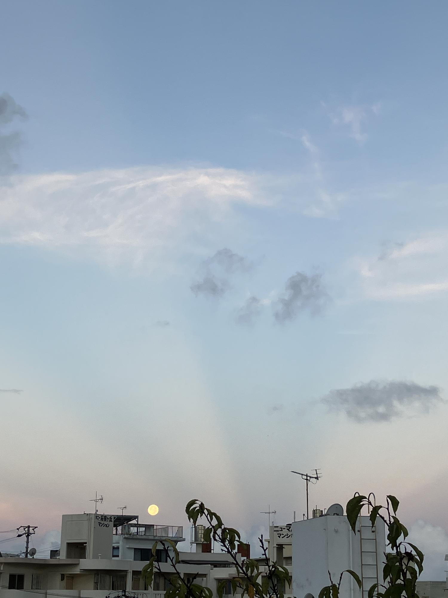 ５時４９分　西の空に満月があった