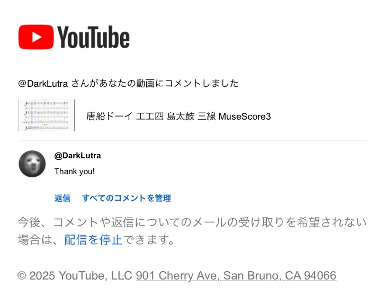 動画へのコメント