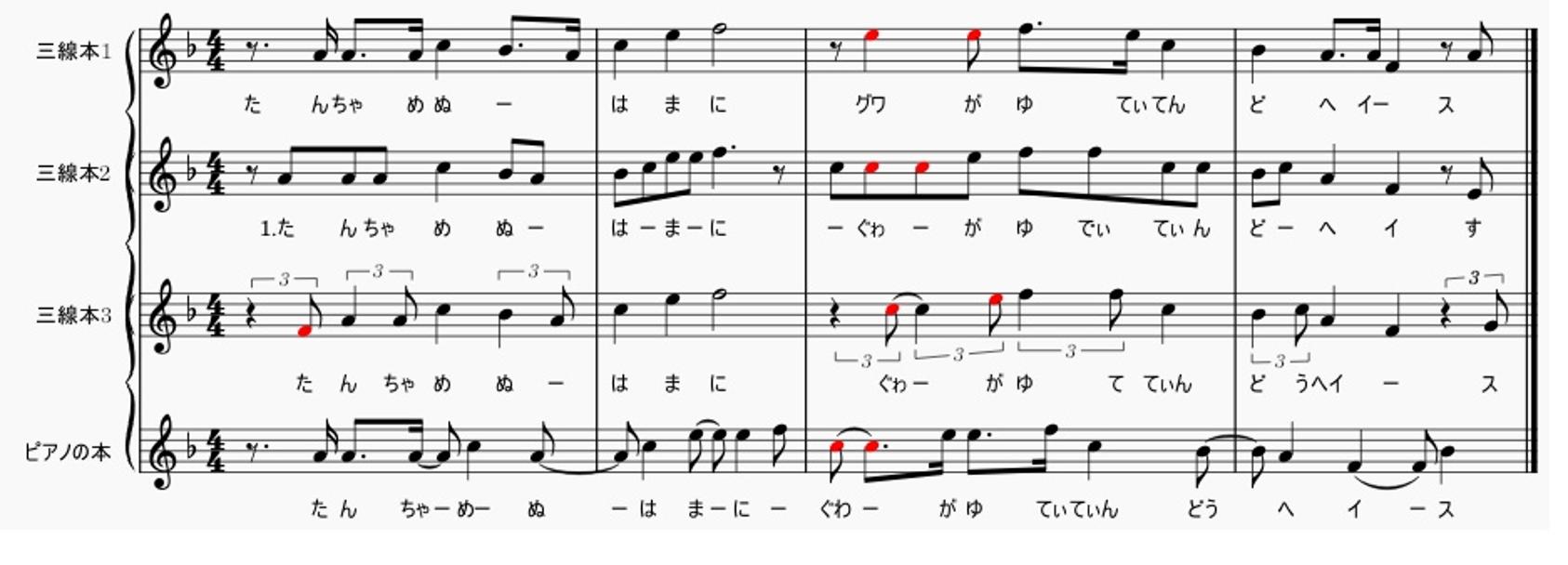 移調して比較する